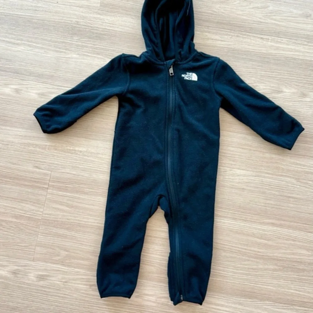 The North Face Black Hooded Kids Fleece Onepiece Romper